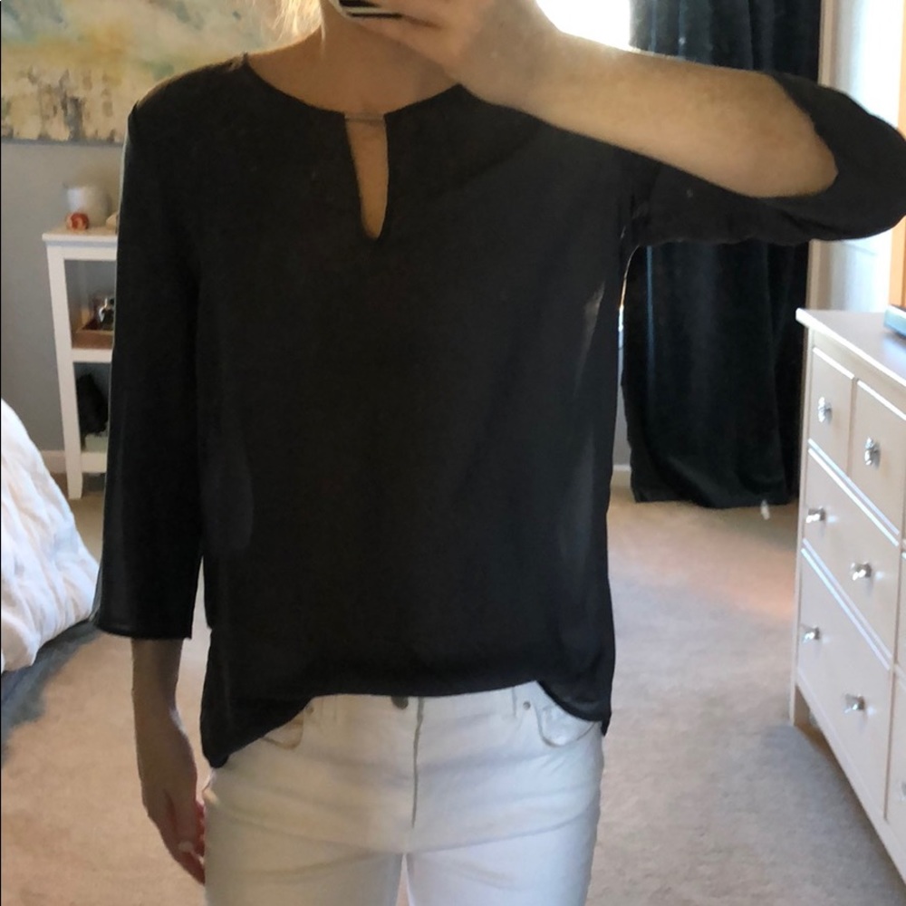 Grey blouse size small with keyhole detail